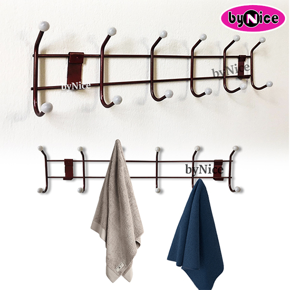 Wall Mounted 12 Hooks Rack