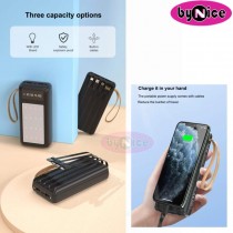 Power Bank with 4 Cables and light MK C160 , Capacity: 20000mAh