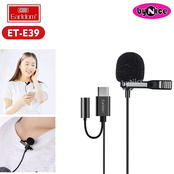 Earldom Type-C Mini Microphone 3.5mm Female & Clip ET-E39